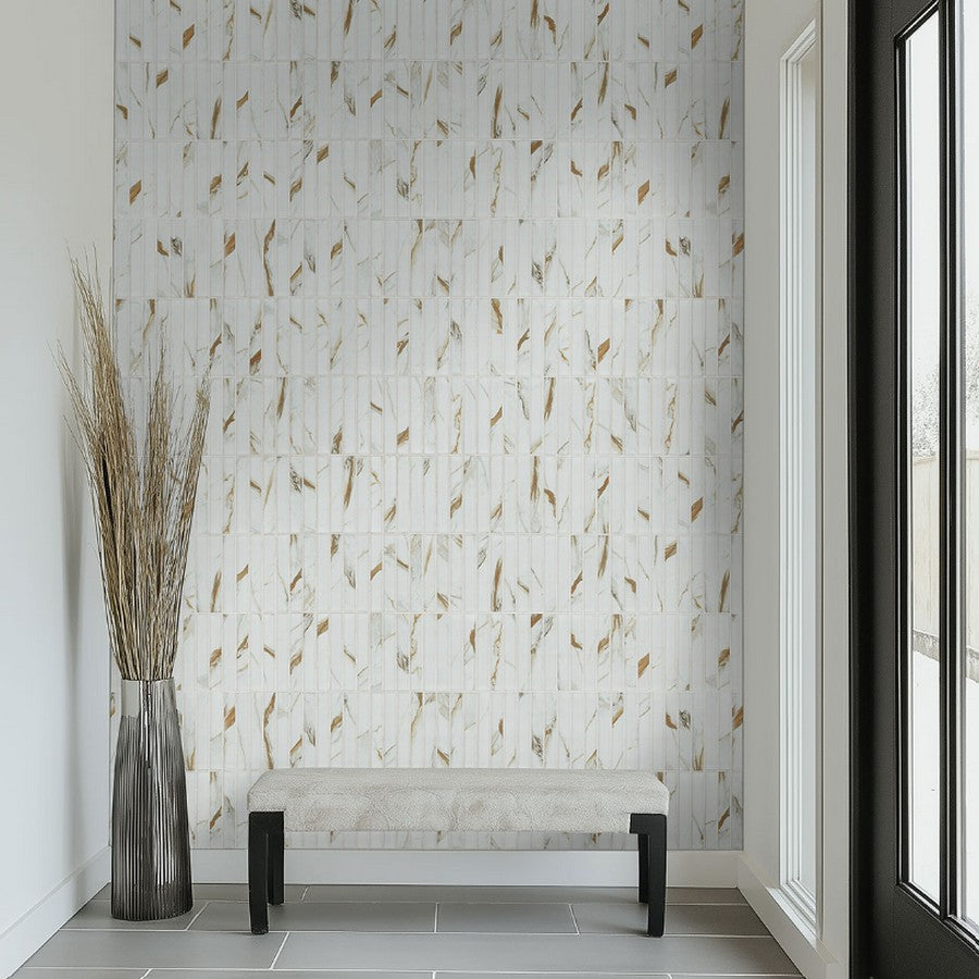 MS-International-Calacatta-Gold-12-x-12-Matte-1X6-Stack-Porcelain-Mosaic