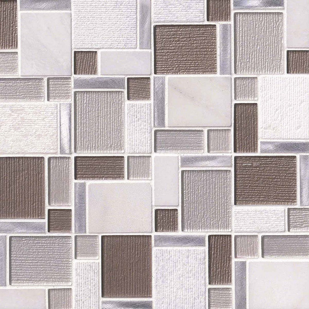 MS International Decorative Blend 11.81" x 11.81" Glass & Stone Mosaic