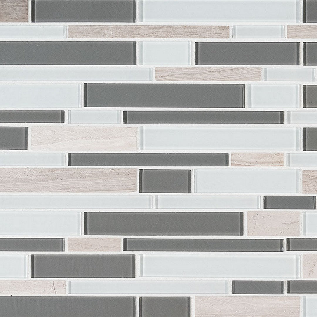 MS International Decorative Blend 12" x 12" Glass & Stone Mosaic