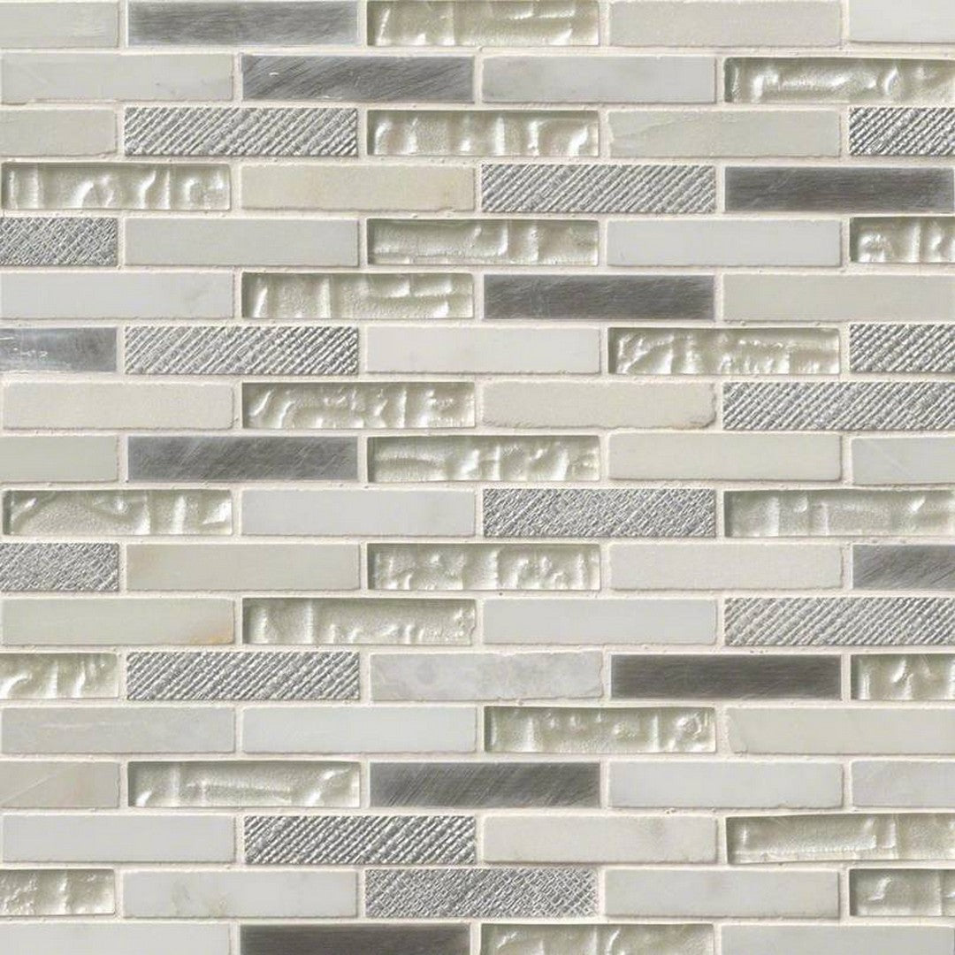 MS International Decorative Blend 12" x 12" Glass & Stone Mosaic