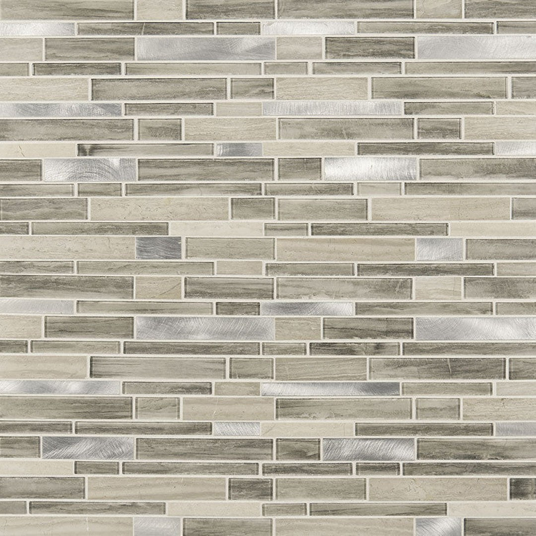 MS International Decorative Blend 12" x 12" Glass & Stone Mosaic