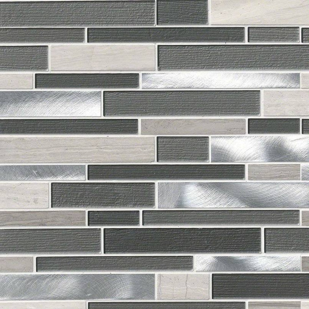 MS International Decorative Blend 12" x 12" Glass & Stone Mosaic