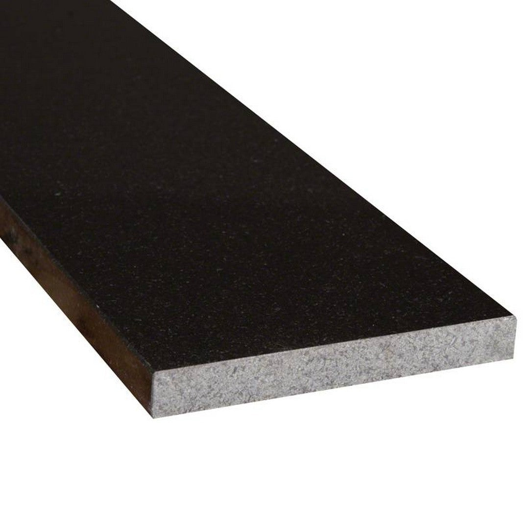 MS International Premium Black 6" x 72" Polished Granite Threshold Double Beveled