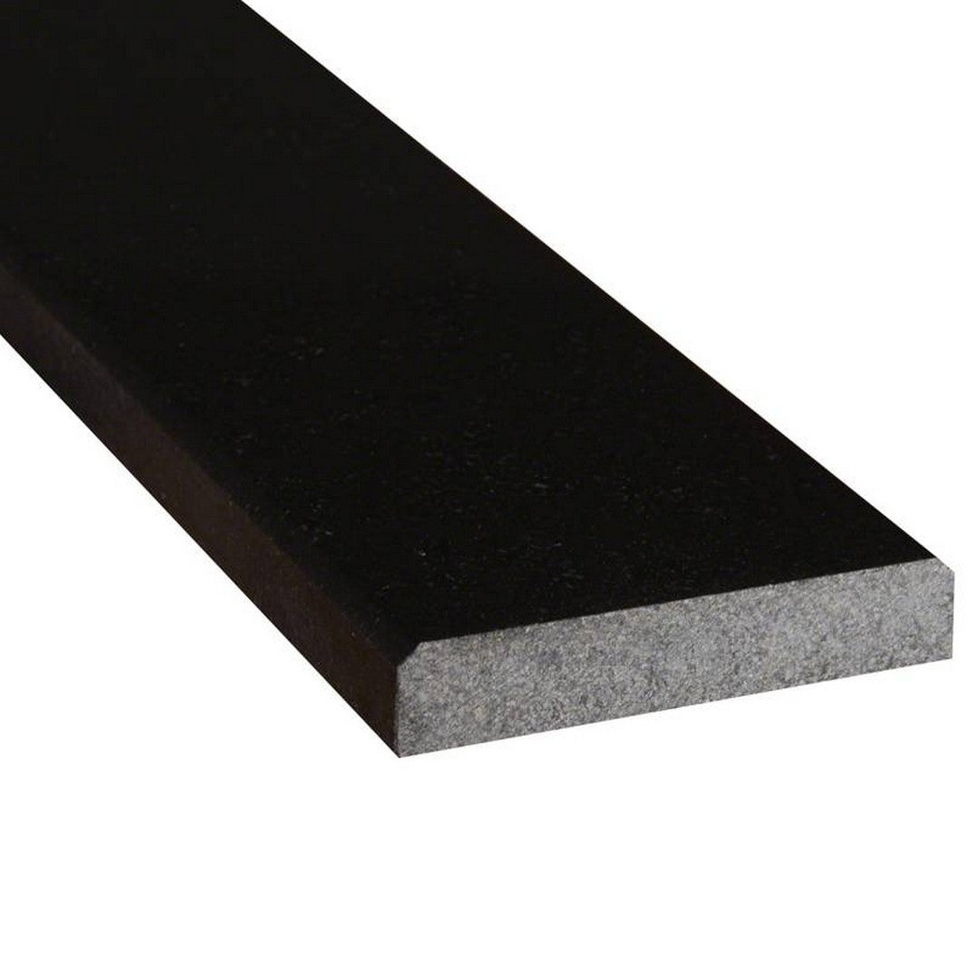 MS International Premium Black 6" x 84" Polished Granite Threshold Double Beveled