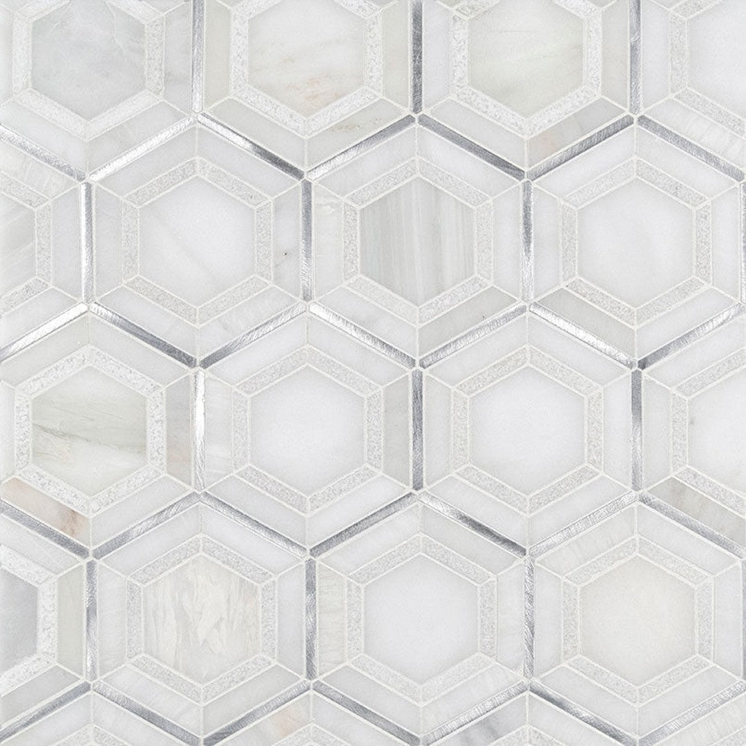 MS International Medici 11" x 13" Hexagon Mixed Mosaic