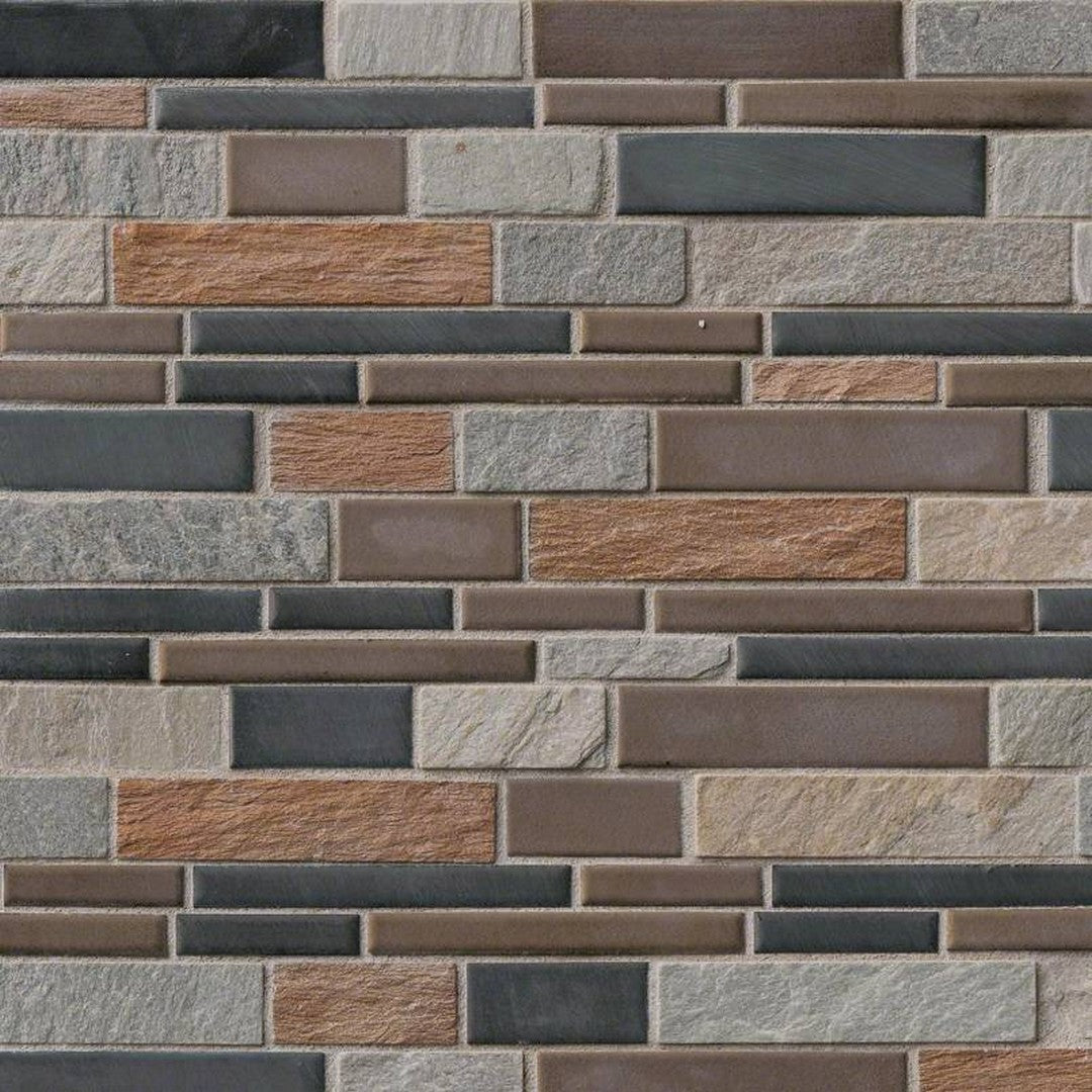 MS International Decorative Blend 12" x 12" Glass & Stone Mosaic
