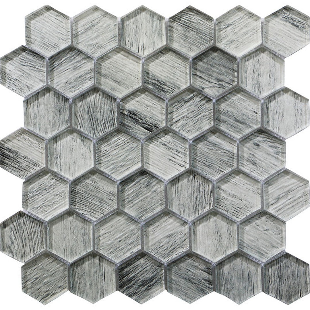 MiR Sierra 11.8" x 11.8" Interlocking Glossy Glass 1.9" Hexagon Mosaic
