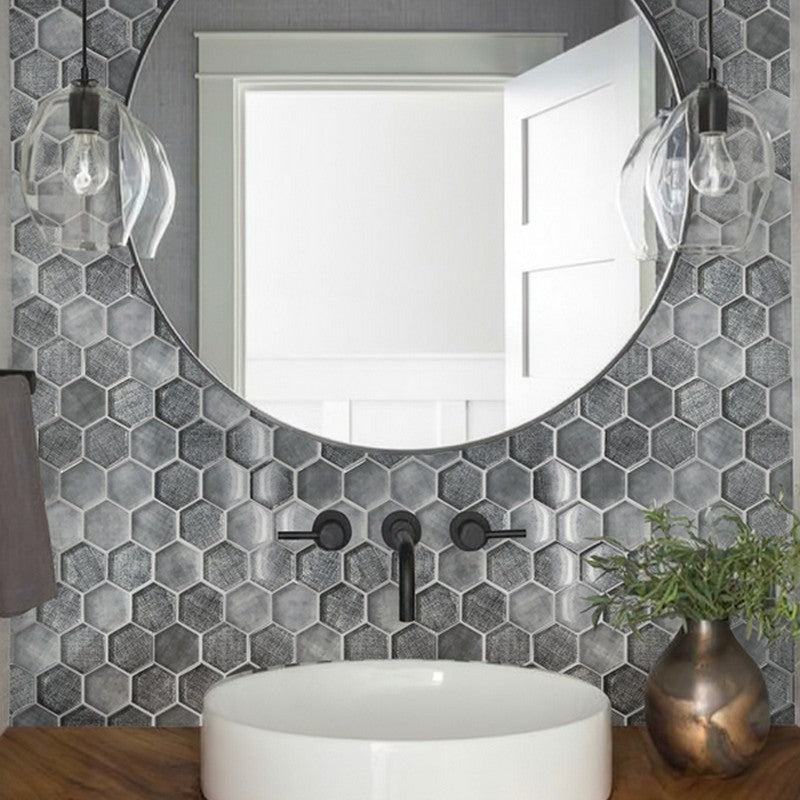 MiR-Sierra-11.8-x-11.8-Interlocking-Glossy-Glass-1.9-Hexagon-Mosaic-Graphite-Linen