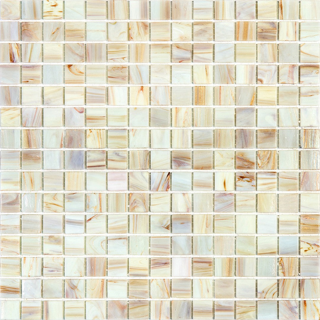 MiR Alma Solid Color Stella Beige 12" x 12" Glass 0.8" Mosaic