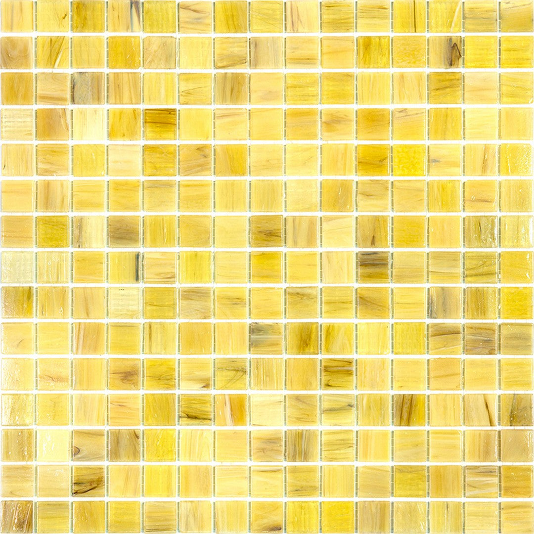 MiR Alma Solid Color Stella Beige 12" x 12" Glass 0.8" Mosaic