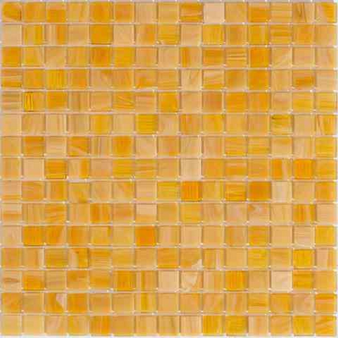 MiR Alma Solid Color Stella Beige 12" x 12" Glass 0.8" Mosaic