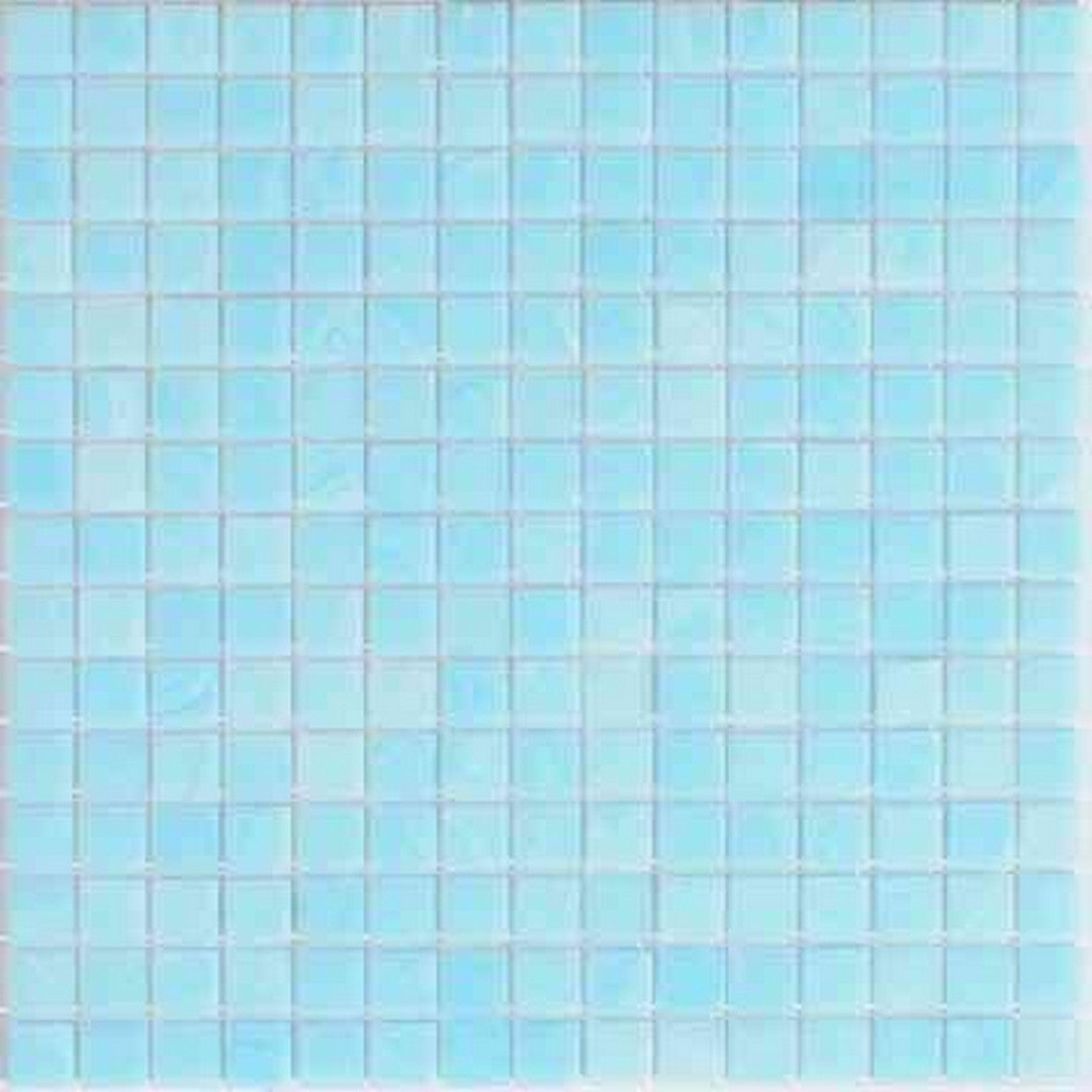 MiR Alma Solid Color Stella Blue 12" x 12" Glass 0.8" Mosaic