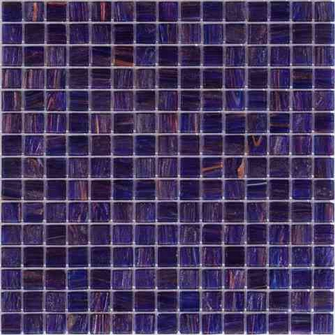 MiR Alma Solid Color Stella Blue 12" x 12" Glass 0.8" Mosaic