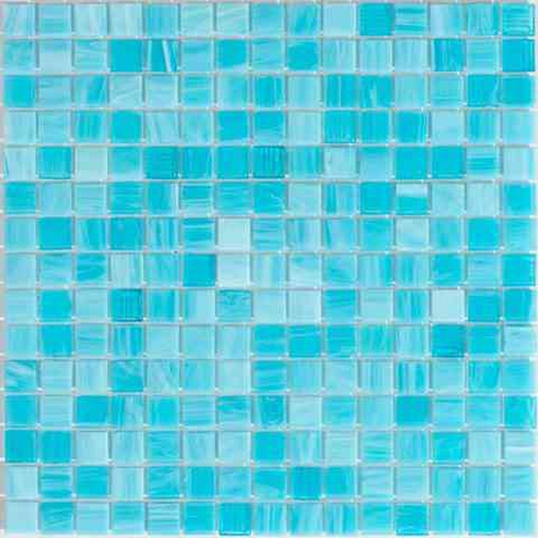 MiR Alma Solid Color Stella Blue 12" x 12" Glass 0.8" Mosaic