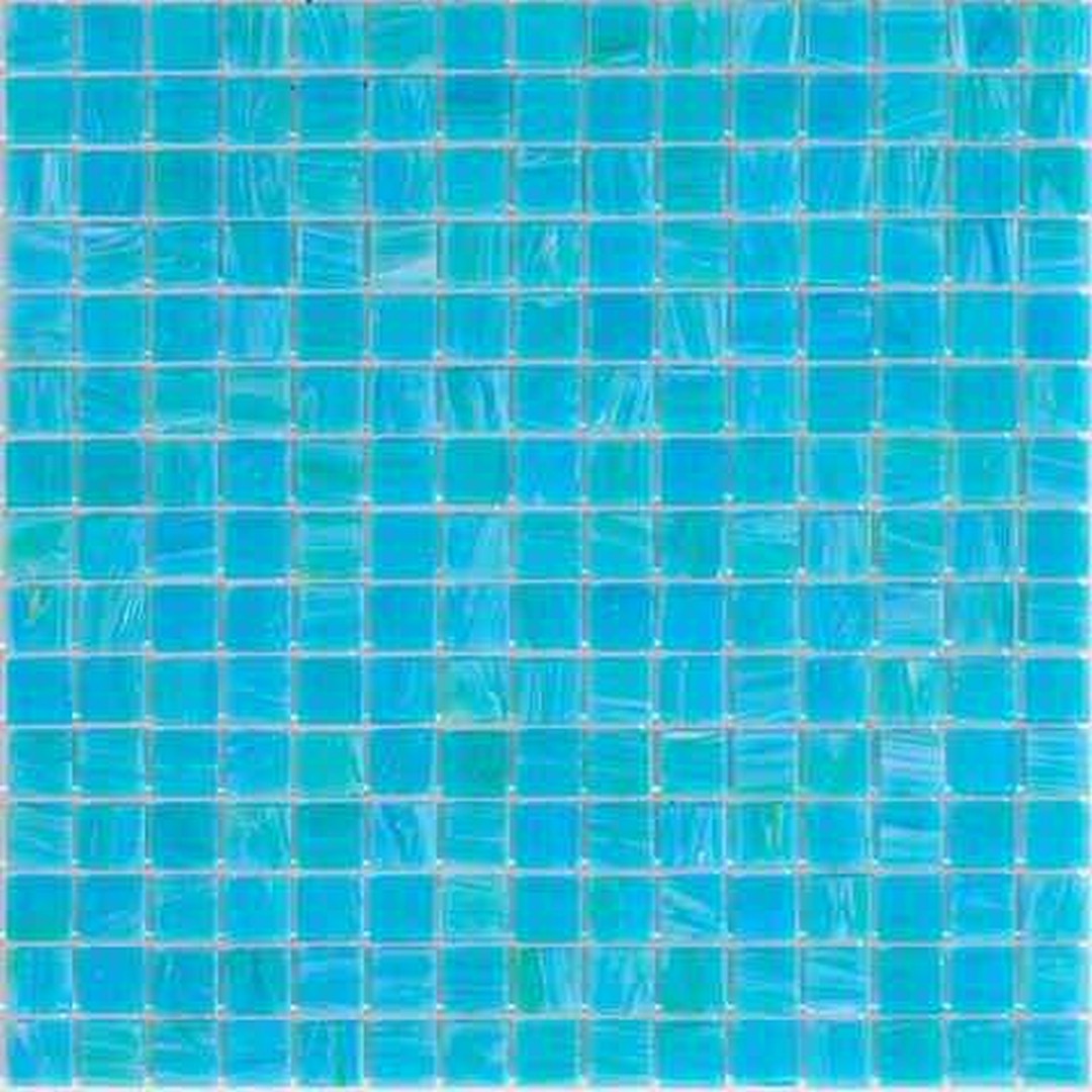 MiR Alma Solid Color Stella Blue 12" x 12" Glass 0.8" Mosaic