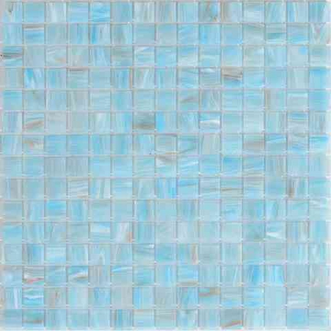 MiR Alma Solid Color Stella Blue 12" x 12" Glass 0.8" Mosaic