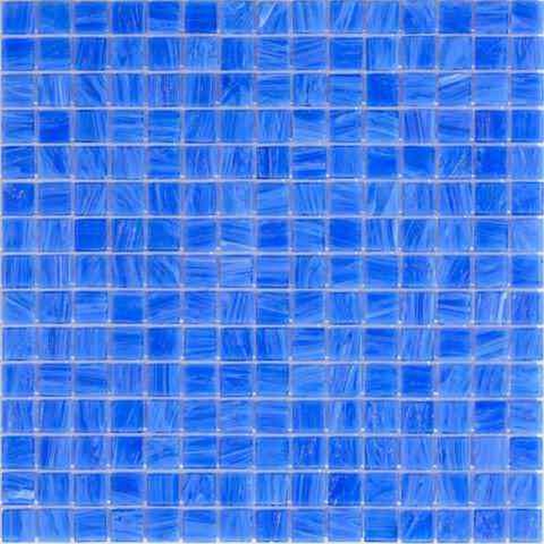MiR Alma Solid Color Stella Blue 12" x 12" Glass 0.8" Mosaic
