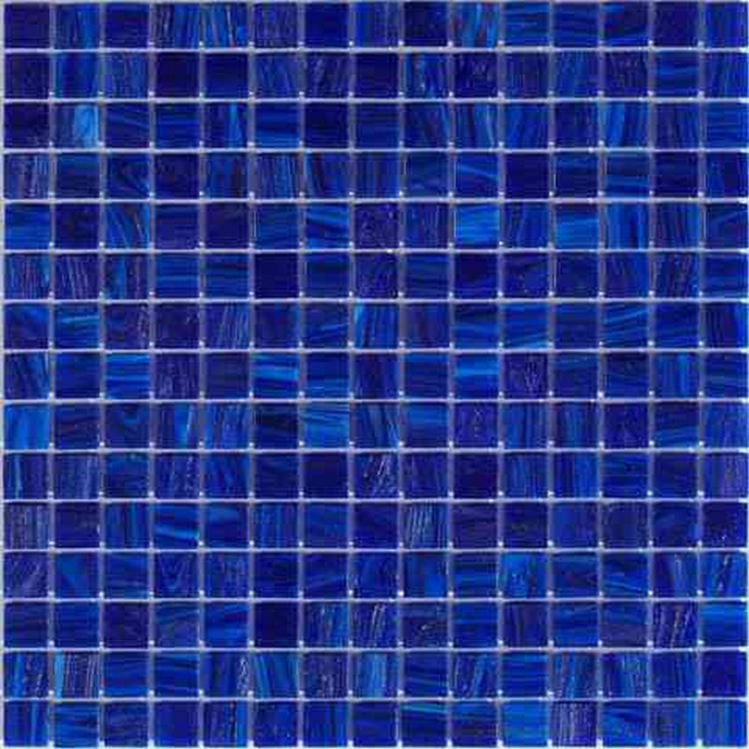 MiR Alma Solid Color Stella Blue 12" x 12" Glass 0.8" Mosaic