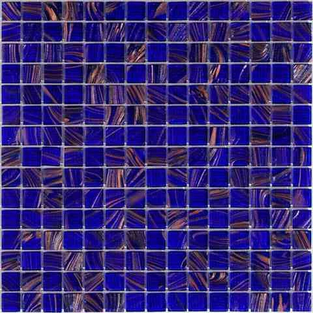 MiR Alma Solid Color Stella Blue 12" x 12" Glass 0.8" Mosaic