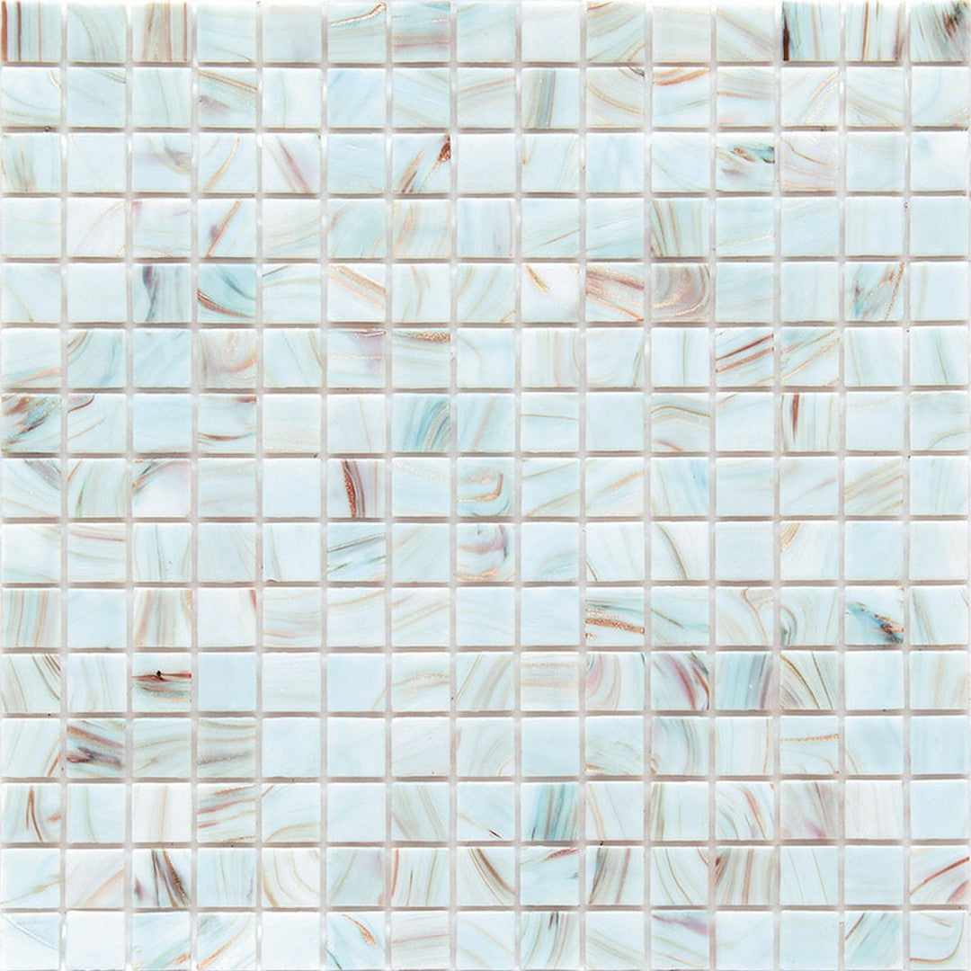 MiR Alma Solid Color Stella Blue 12" x 12" Glass 0.8" Mosaic