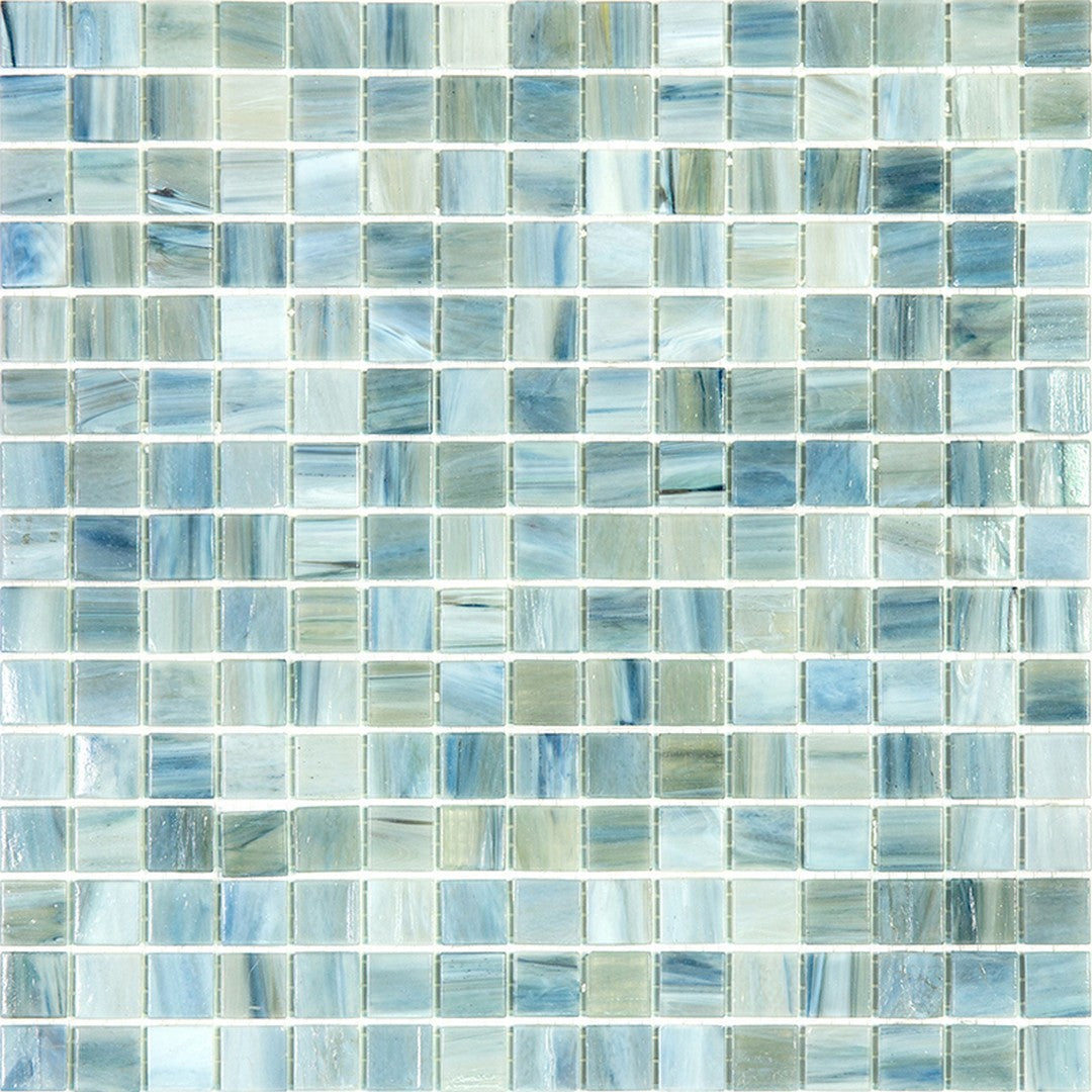 MiR Alma Solid Color Stella Grey 12" x 12" Glass 0.8" Mosaic
