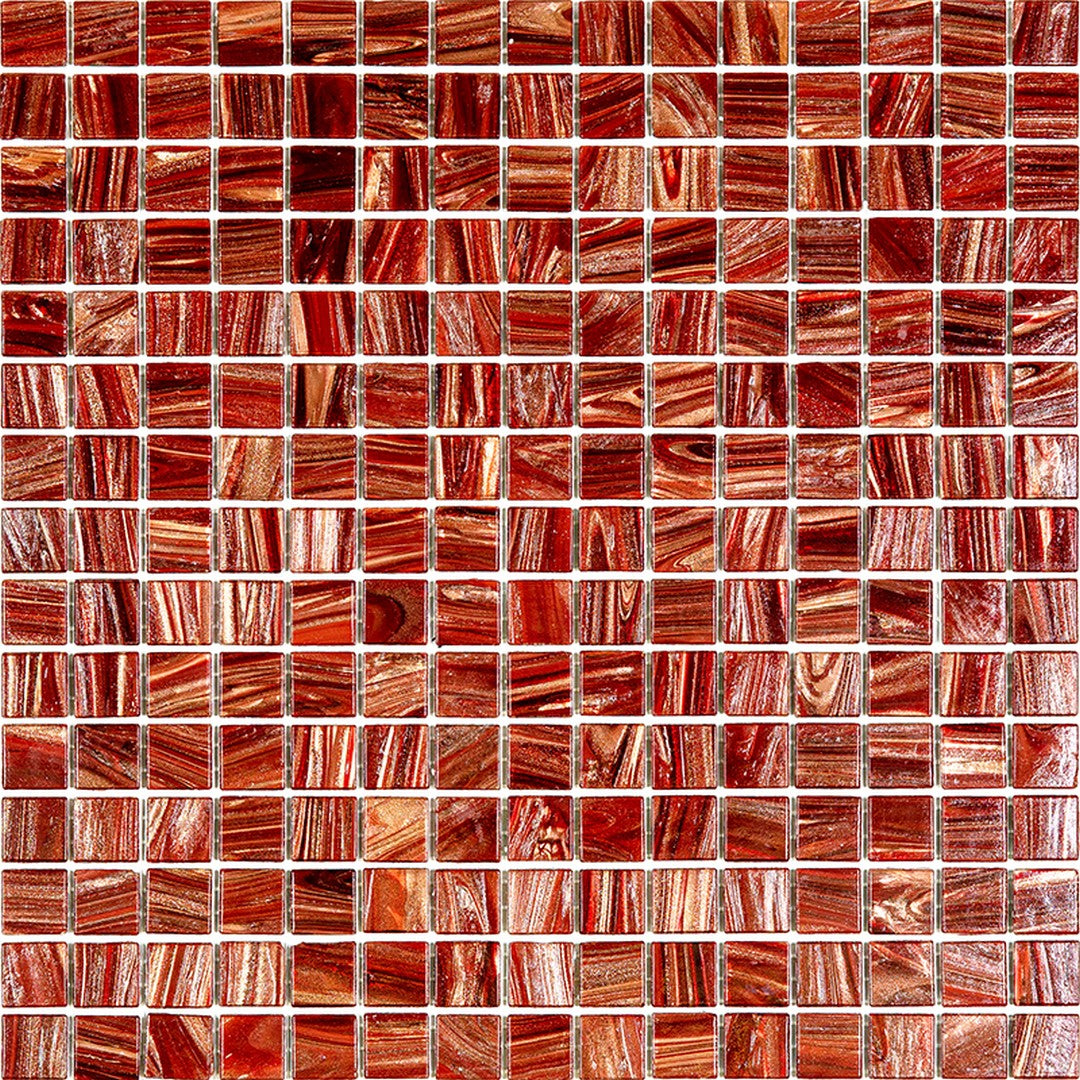 MiR Alma Solid Color Stella Red 12" x 12" Glass 0.8" Mosaic