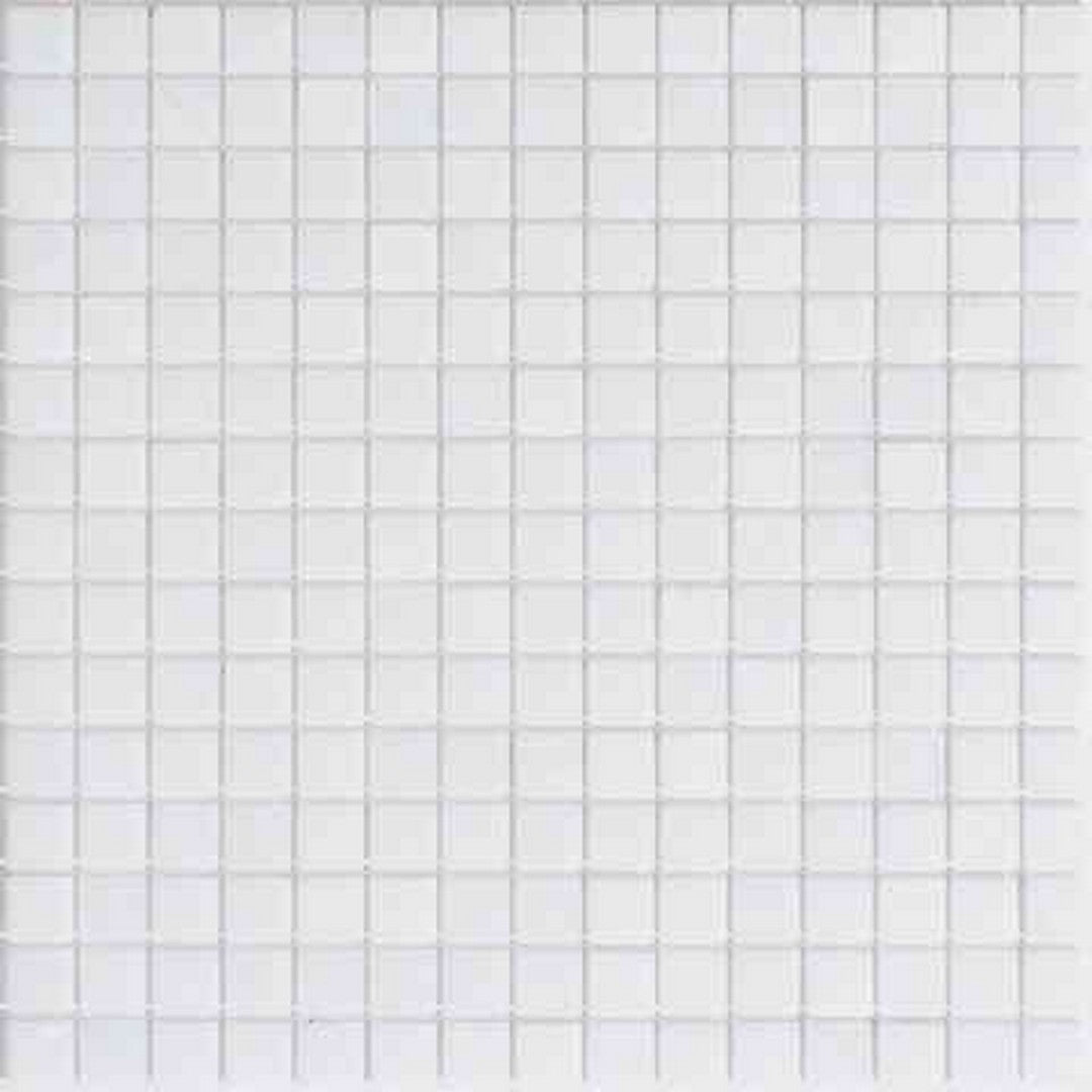 MiR Alma Solid Color Stella White 12" x 12" Glass 0.8" Mosaic