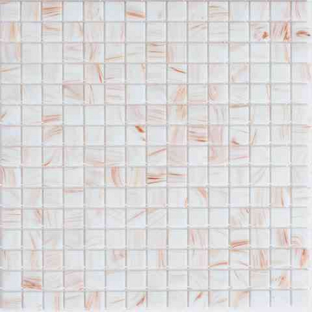 MiR Alma Solid Color Stella White 12" x 12" Glass 0.8" Mosaic