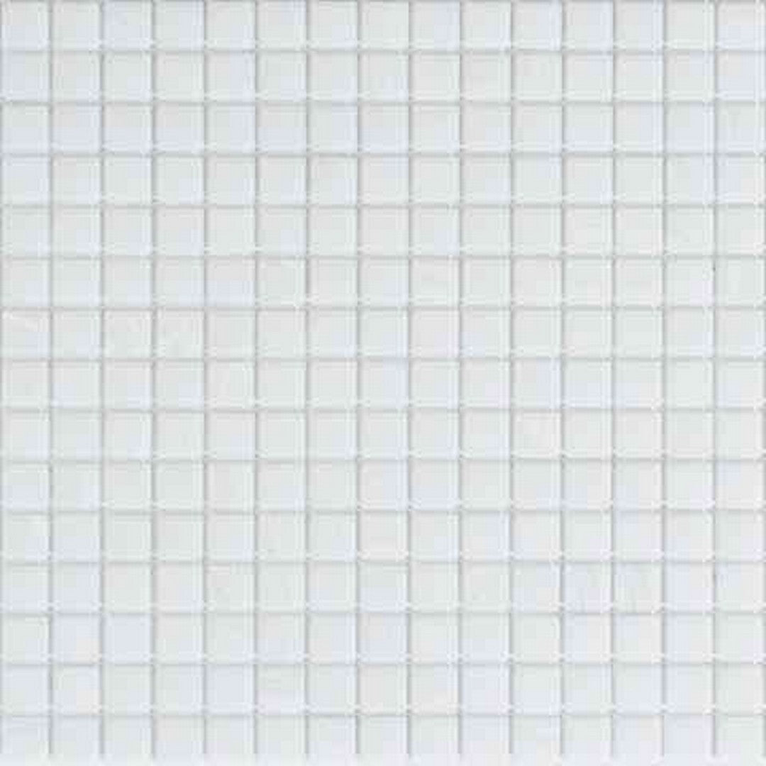 MiR Alma Solid Color Stella White 12" x 12" Glass 0.8" Mosaic