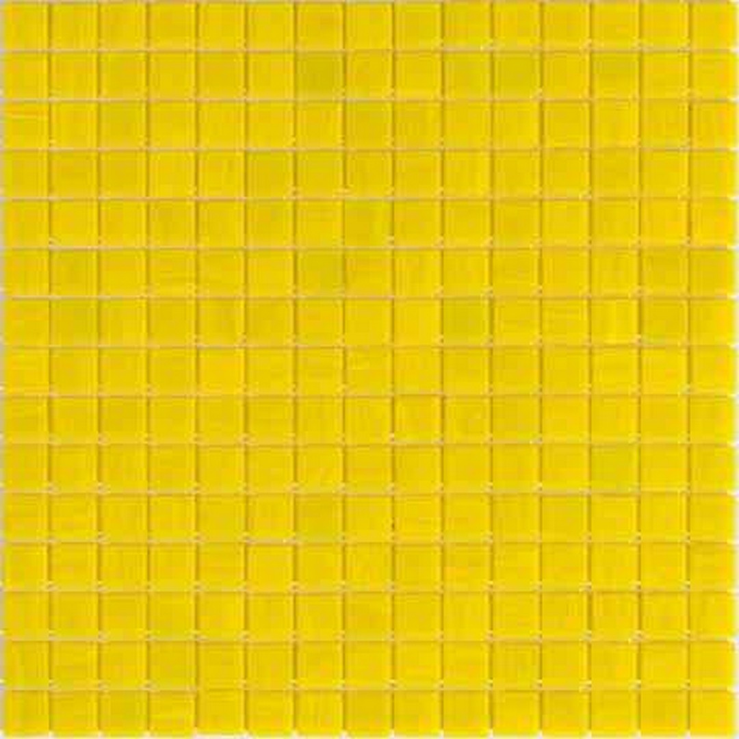 MiR Alma Solid Color Stella Yellow 12" x 12" Glass 0.8" Mosaic