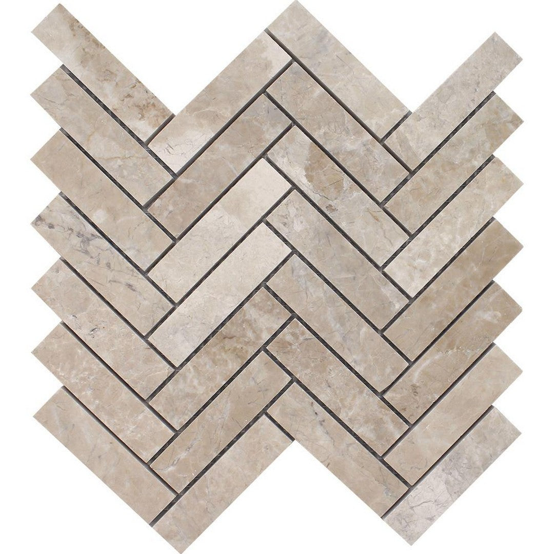 Tesoro Pietra Antica 10.75" x 11.25" Brushed Herringbone Natural Stone Mosaic