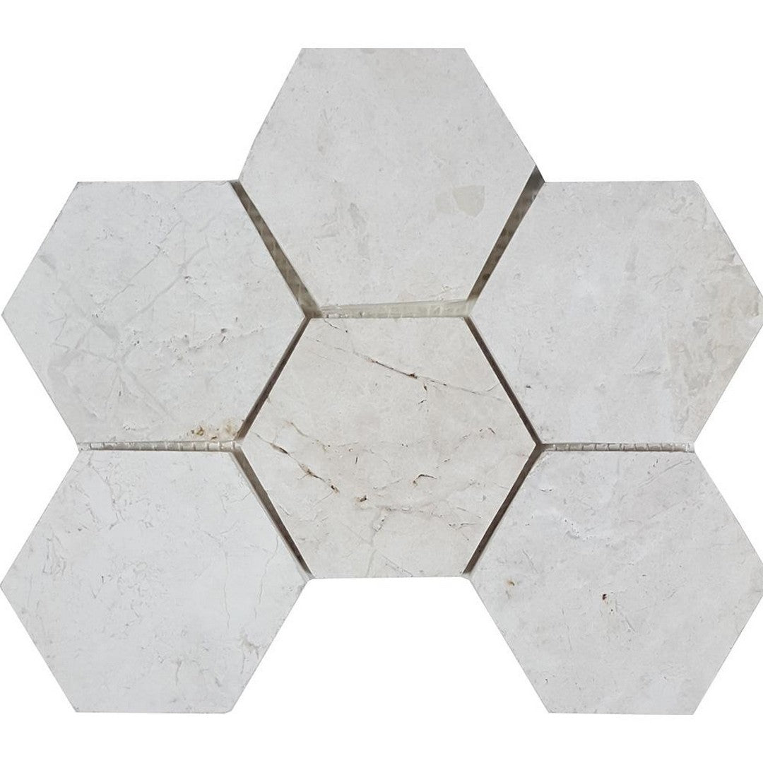 Tesoro Pietra Antica 7.75" x 10.25" Brushed 4" Hexagon Natural Stone Mosaic