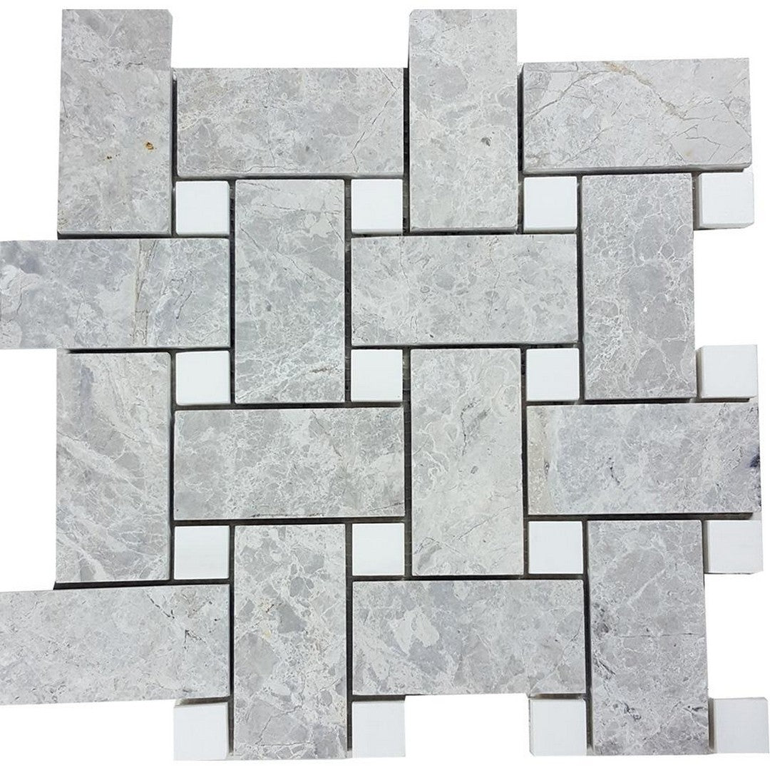 Tesoro Pietra Antica 12" x 12" Brushed Basketweave Natural Stone Mosaic