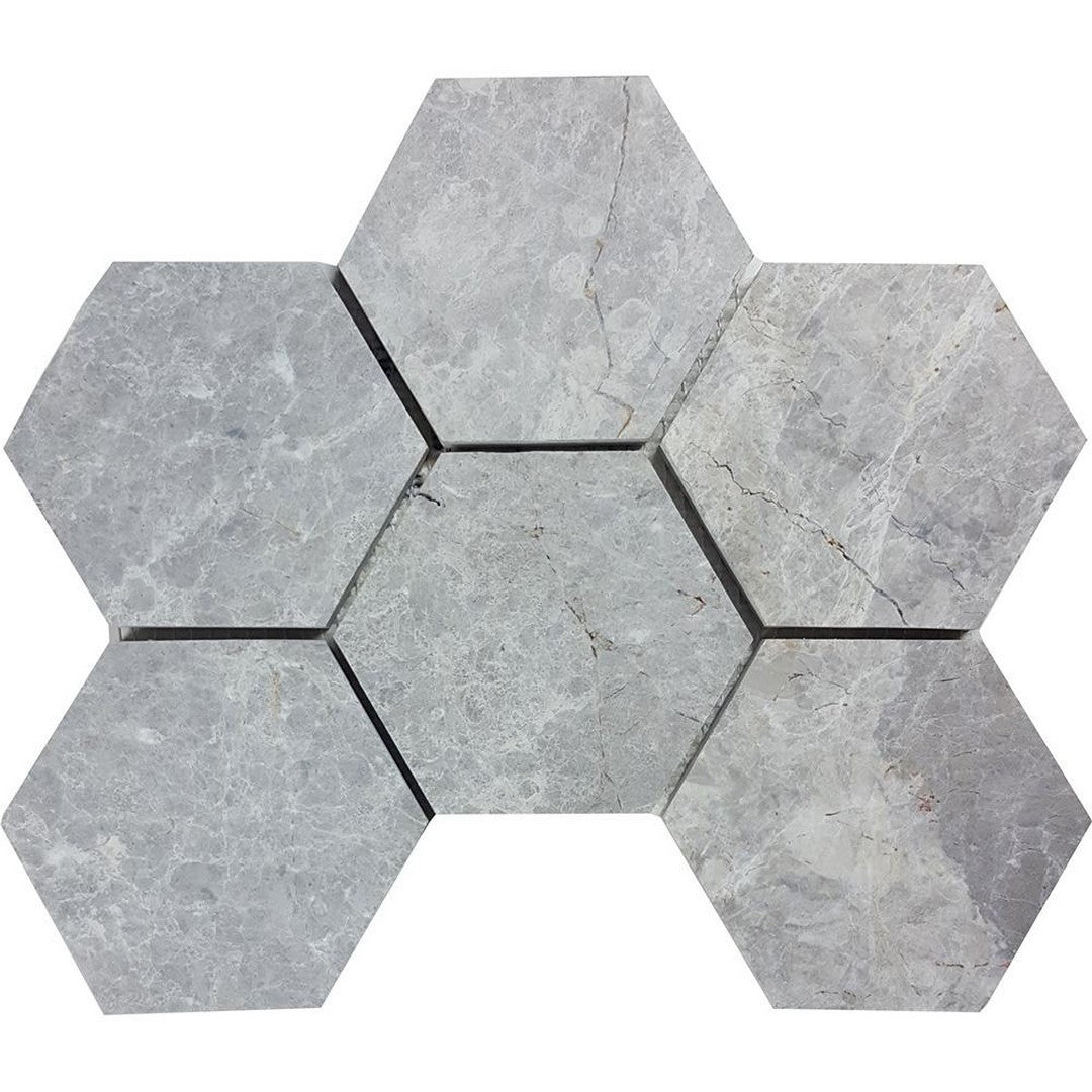 Tesoro Pietra Antica 10.5" x 7.875" Brushed 4" Hexagon Natural Stone Mosaic