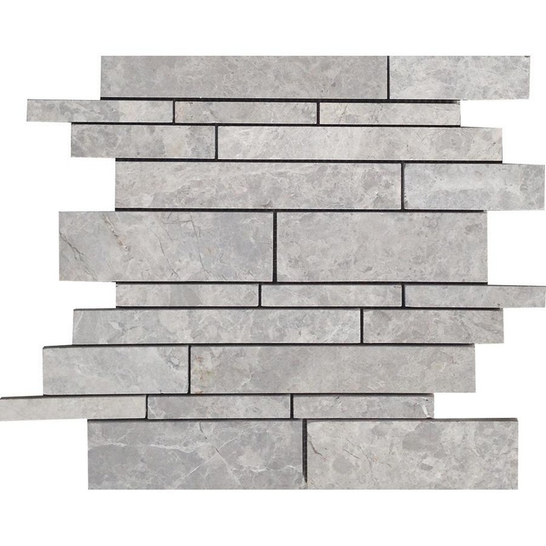 Tesoro Pietra Antica 11.75" x 12" Brushed Random Linear Natural Stone Mosaic