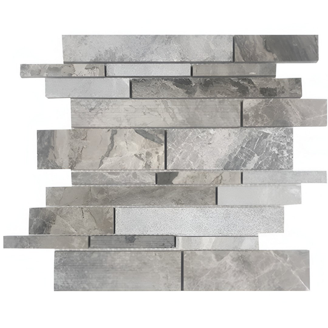 Tesoro Contempo 12" x 12" Multi Random Linear Natural Stone Mosaic