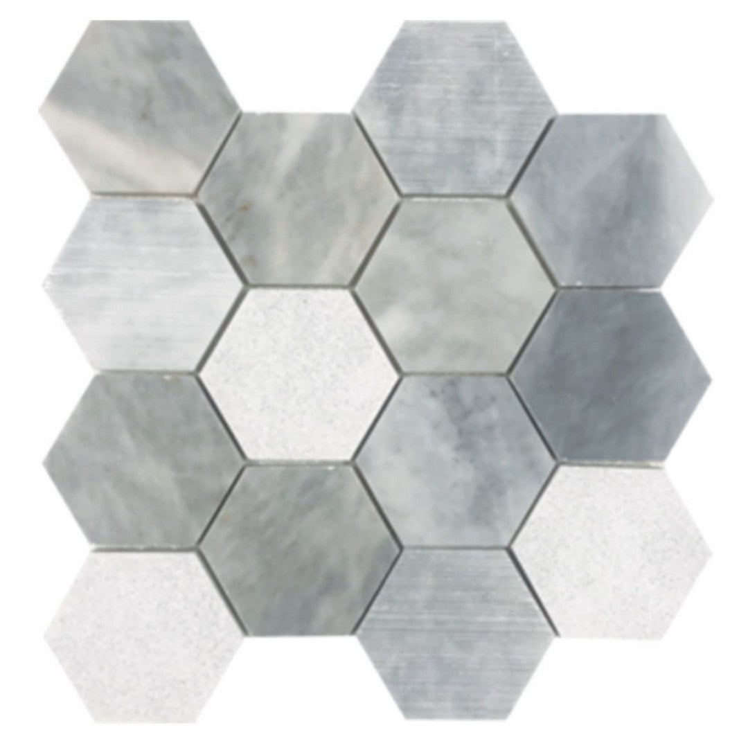 Tesoro Contempo 11.75" x 11.75" Multi 3" Hexagon Natural Stone Mosaic