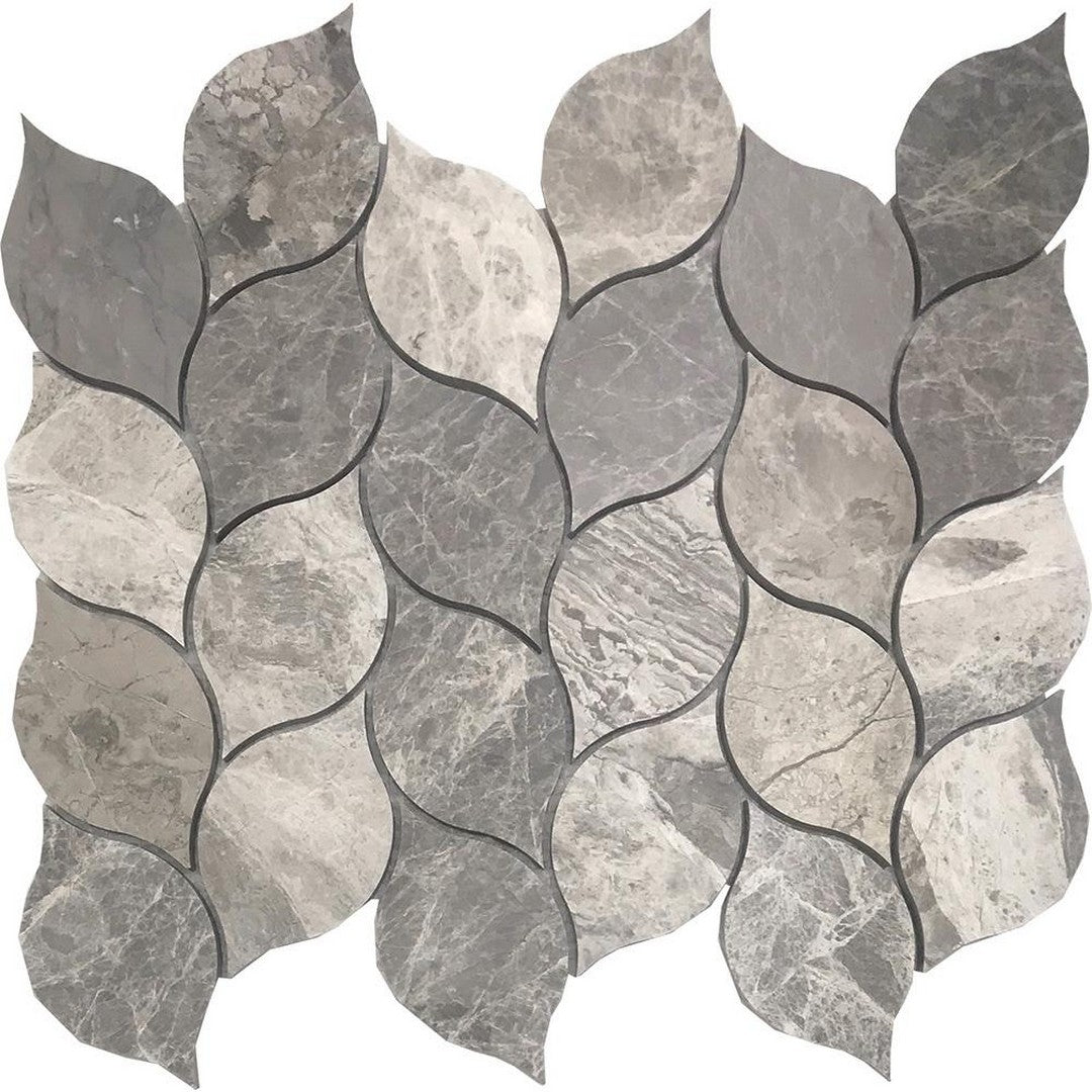 Tesoro Hybrid 10.5" x 12.5" Leaf Waterjet Design Natural Stone Mosaic