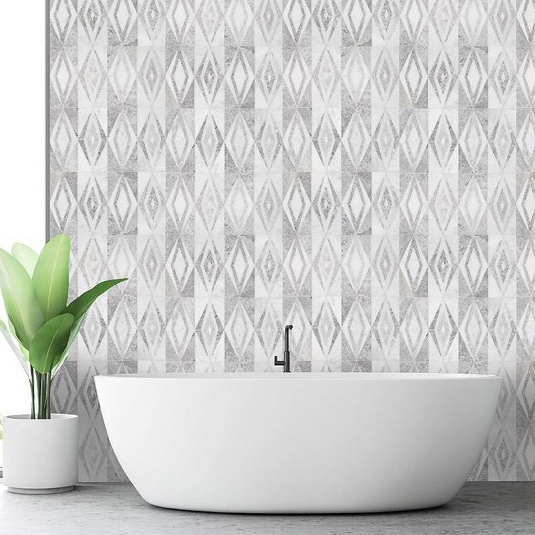 Tesoro-Waterjet-11.75-x-11.75-Snowflake-Natural-Stone-Mosaic-Snowflake-Nuvoloso