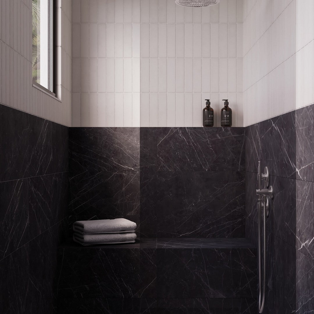 Bedrosians Gemma Porcelain Honed Tile 12" x 24" Grey Onyx