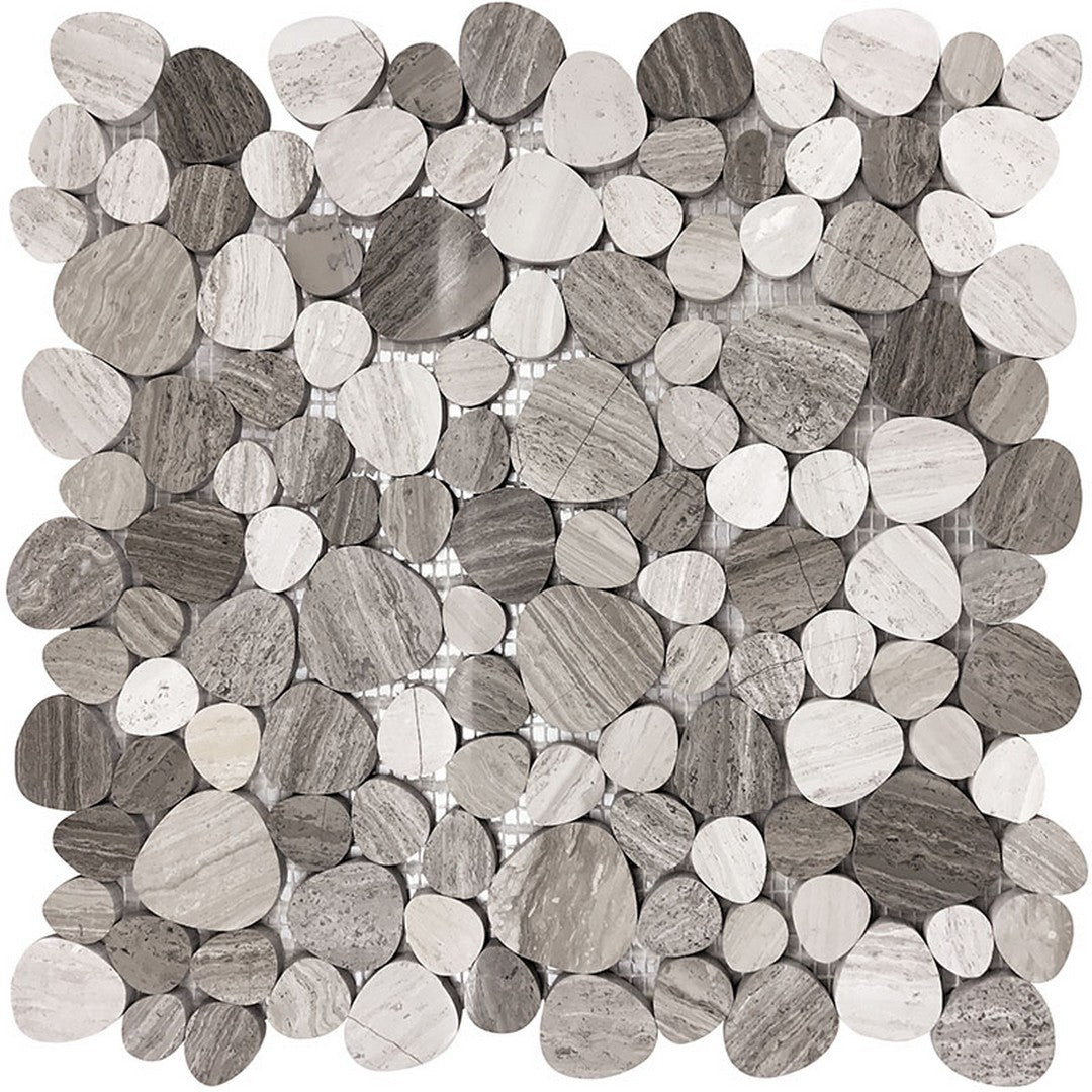 MiR Savannah 11.8" x 12.4" Wooden Grey Polished Natural Stone Mosaic