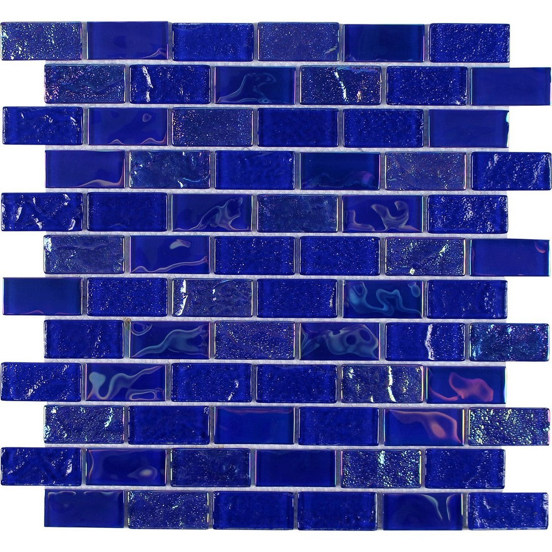 Tesoro Mercury 12" x 12" Interlocking 1x2" Brick Glass Mosaic
