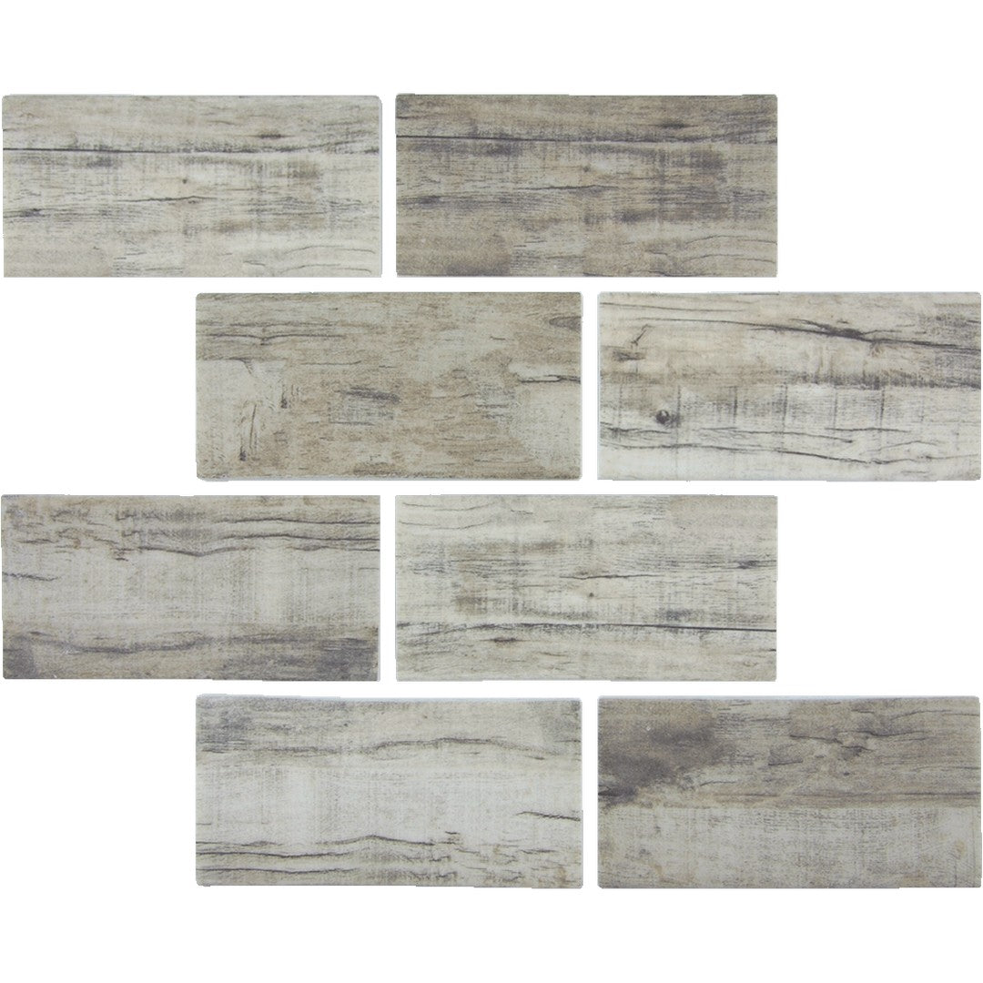 Tesoro Bark 11.5" x 11.5" Interlocking Staggered Glass Mosaic