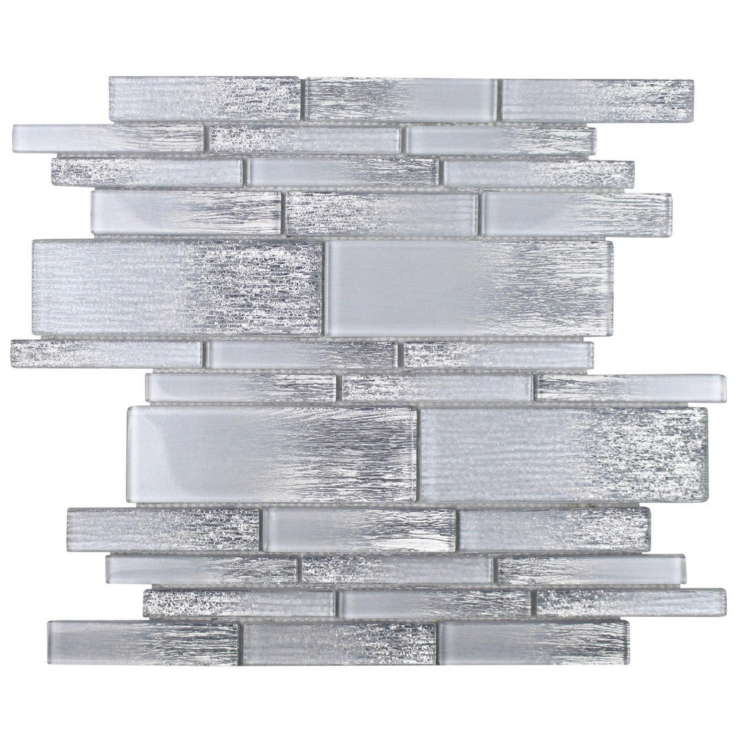 Tesoro Casino 12" x 11.75" Glossy Random Linear Glass Mosaic