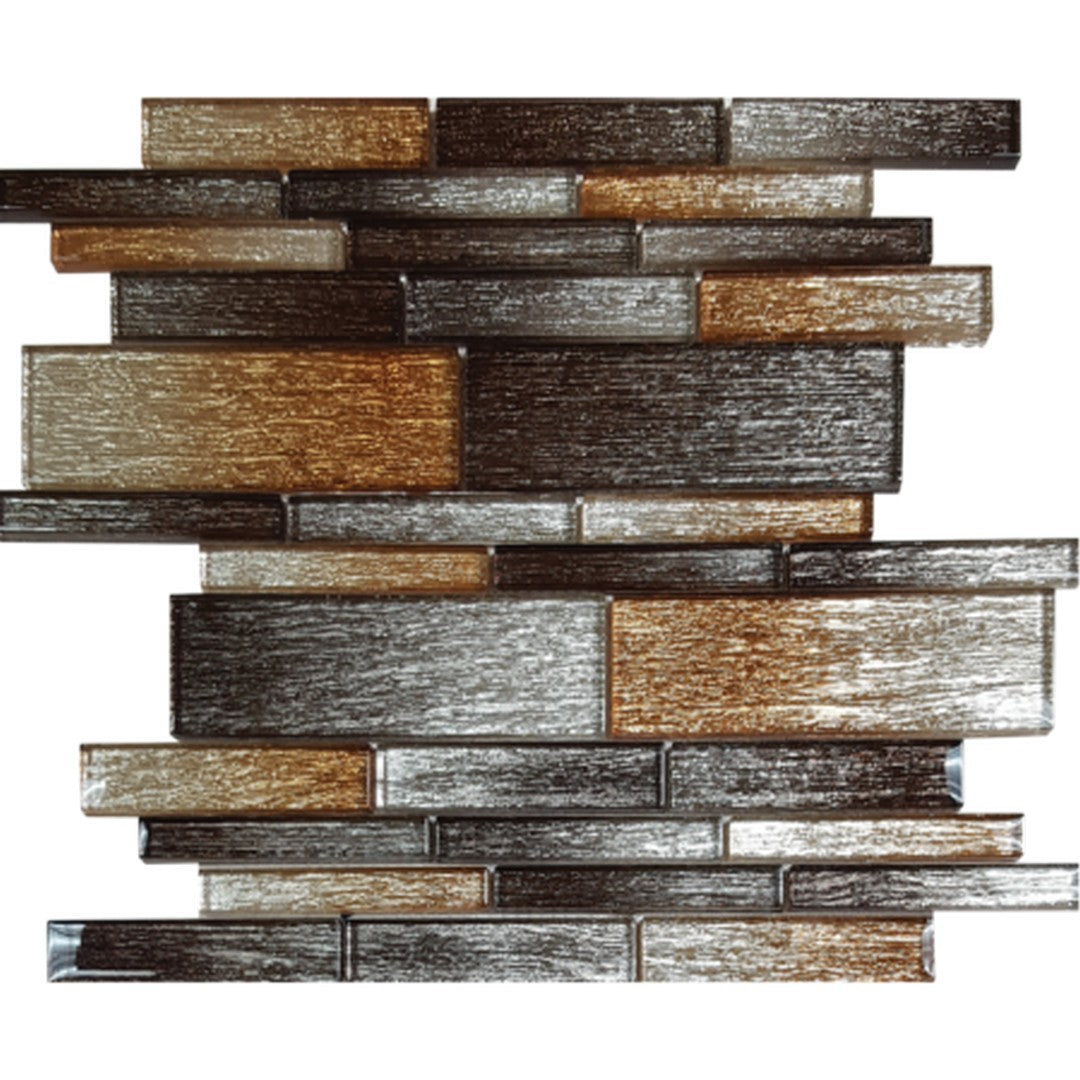 Tesoro Casino 12" x 11.75" Glossy Random Linear Glass Mosaic