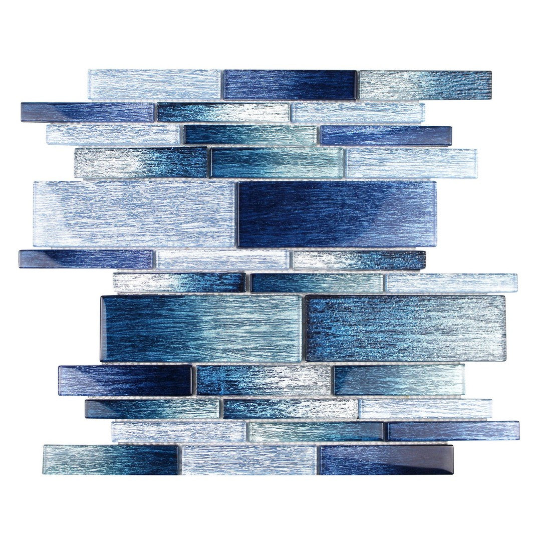 Tesoro Casino 12" x 11.75" Glossy Random Linear Glass Mosaic
