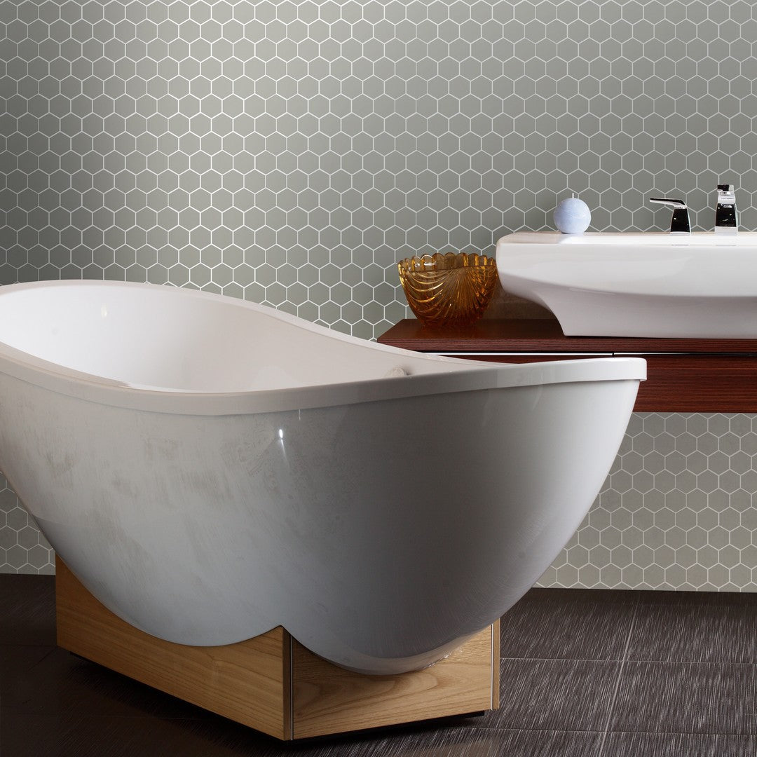 Tesoro-Gallery-11-x-12.5-Pressed-Textured-Hexagon-Porcelain-Mosaic-Light-Grey