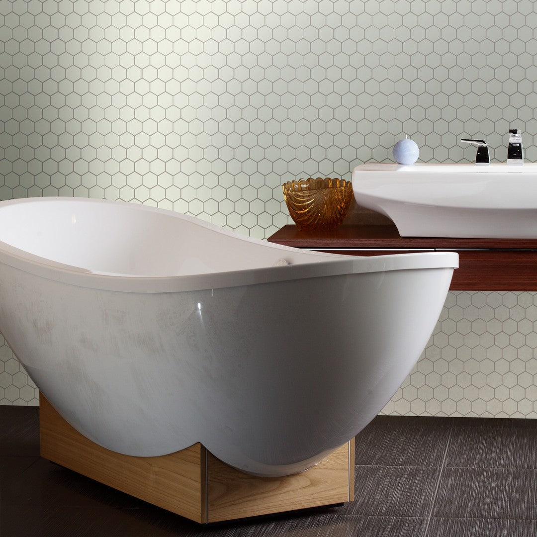 Tesoro-Gallery-11-x-12.5-Pressed-Textured-Hexagon-Porcelain-Mosaic-White