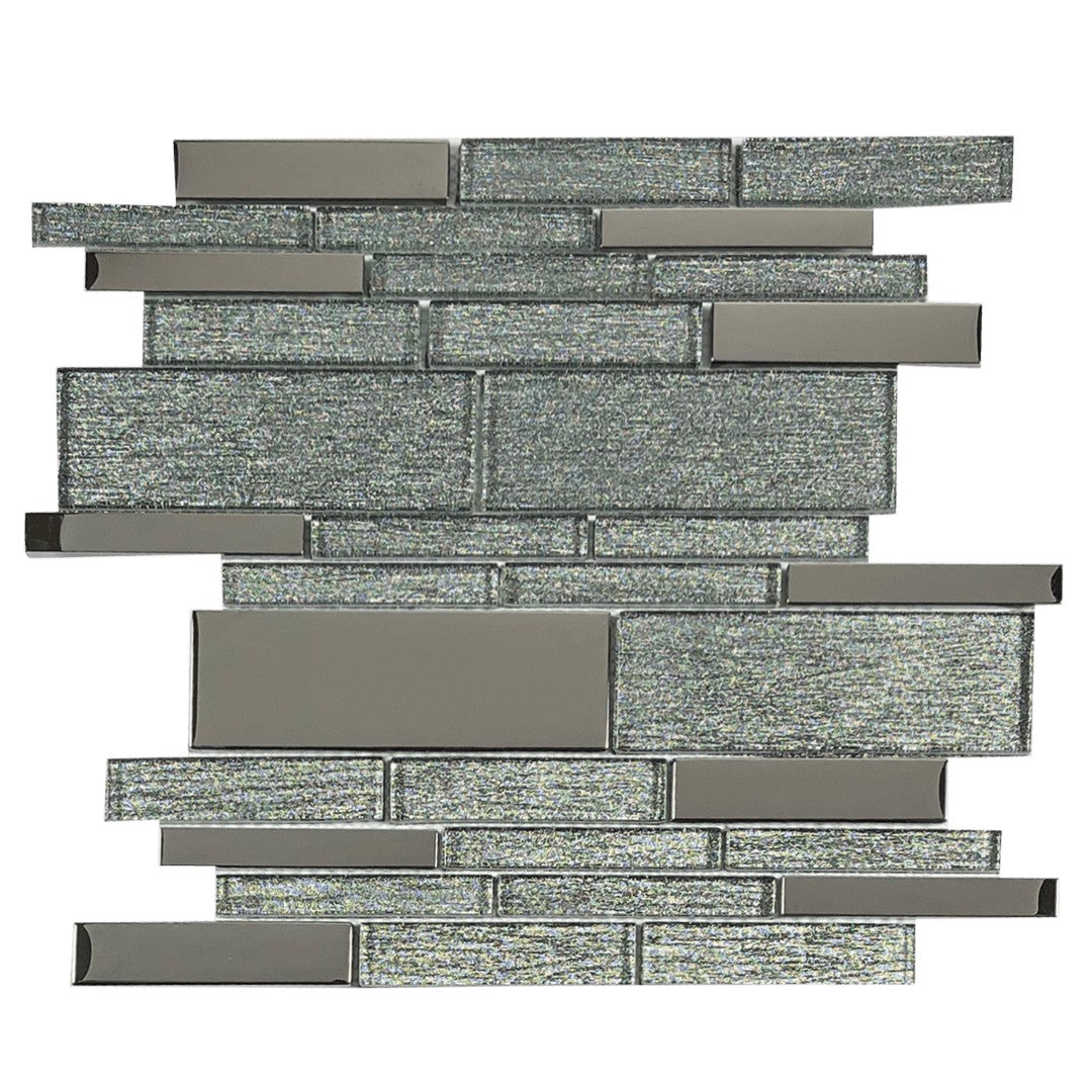 Tesoro Glimmer 12" x 12" Interlocking Linear Glass Mosaic