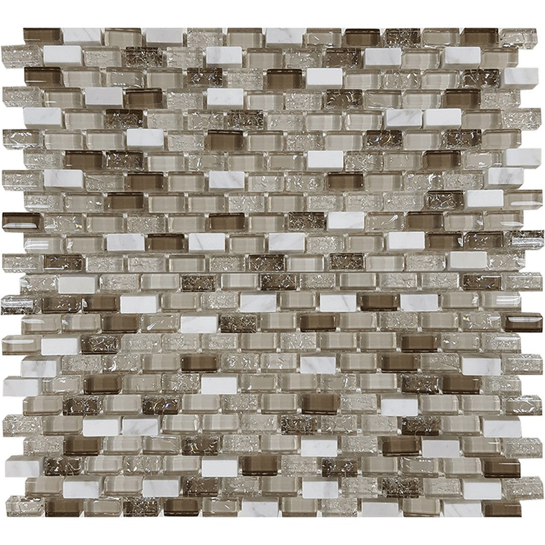 Tesoro Ice 11.25" x 11.25" Interlocking Glass Mosaic
